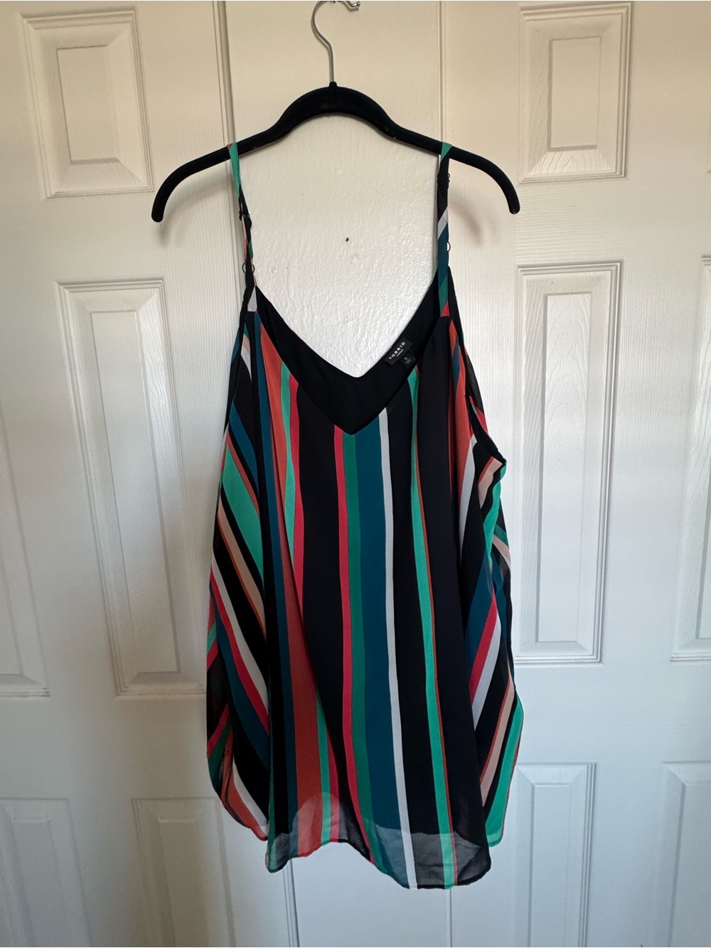 torrid Multicolor Vertical Stripe V-Neck Cami
